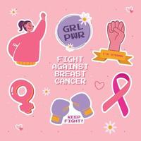 Breast Cancer Sticker Pack vector