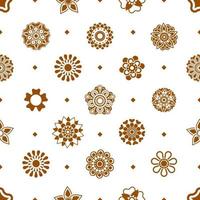 Caramel abstract floral snowflake pattern design vector