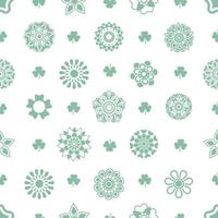 Green mint abstract floral mandala flower pattern design vector