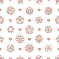 Baby pink abstract floral mandala flower pattern design vector