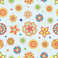 Modern linear geometric floral ornament vector pattern design.