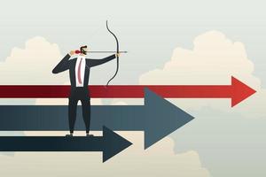 Businessman aiming at goals successful objective and strategy. vector