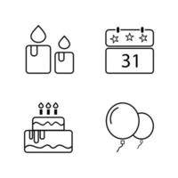 Gift Line Icons. Christmas and New Year icons, flat design vector