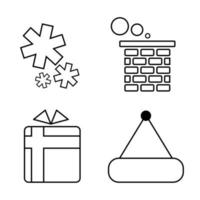 conjunto de iconos de navidad, diseño plano vector