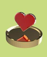 3d render icon of love photo