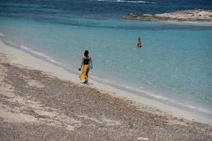 Es Pujols beach in Formentera in summer 2021 photo