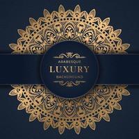 Luxury ornamental mandala design background in gold color vector