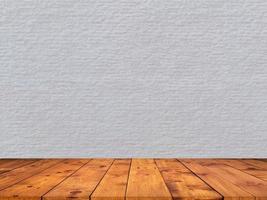 White brick wall with wooden floor zoom product display background