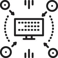 Line icon for compiling vector