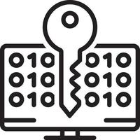 Line icon for decrypting vector