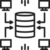 icono de línea para almacén de datos vector