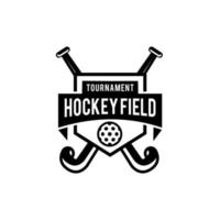 Hockey field shield logo icon design illustration vector