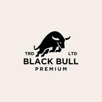 black bull jump premium logo vector