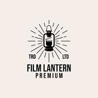 linterna de película vintage premium logo vector