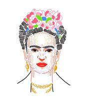 la artista mexicana magdalena carmen frida kahlo. ilustración vectorial vector