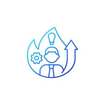 Increased motivation gradient linear vector icon
