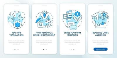 IM advanced feature blue onboarding mobile app page screen vector