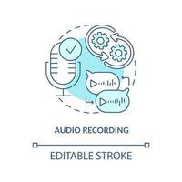 Audio recording blue concept icon vector