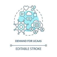 Demand for UCaaS blue concept icon vector