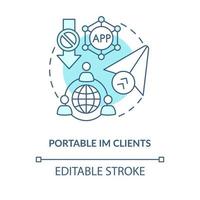 Portable IM client blue concept icon vector