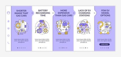 EV disadvantages onboarding vector template.