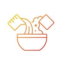 Mixing cooking ingredient gradient linear vector icon