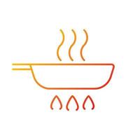 Fry pan gradient linear vector icon