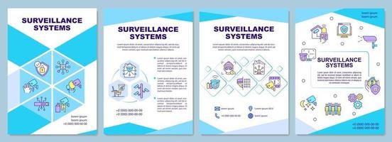 Surveillance systems brochure template vector