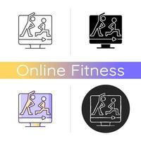 Online fitness classes icon. vector