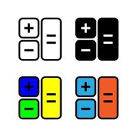 Calculator icon set, flat design vector