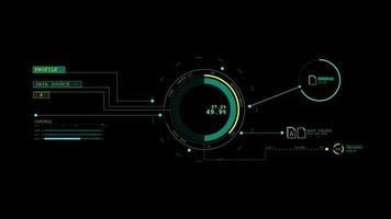 Abstract digital data HUD background video