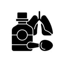 Cough syrup black glyph icon vector