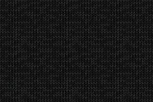 Knitted black background. Realistic seamless pattern. vector