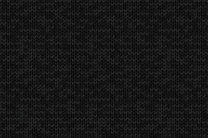 Knitted black background. Realistic seamless pattern. vector