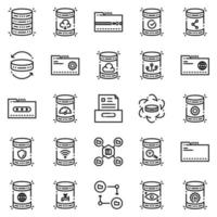 conjunto de iconos de base de datos - ilustración vectorial. vector