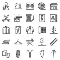 Tailor icon set - vector illustration .