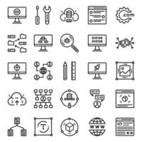 conjunto de iconos de desarrollo de seo - ilustración vectorial. vector