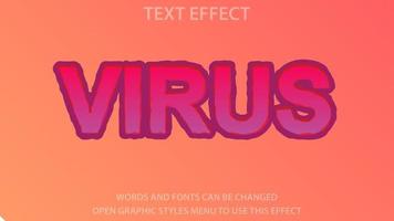 Virus text effect template. Editable. EPS 10 vector