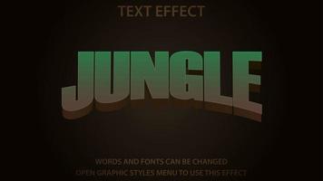 Ilustración de vector de efecto de texto de selva editable