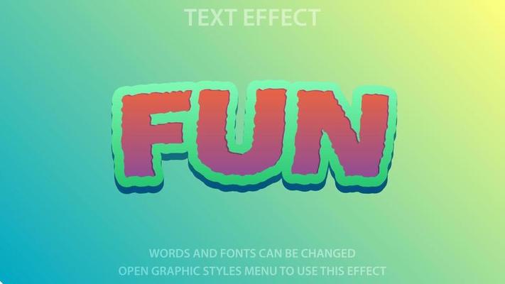 Fun text effect template. Editable. EPS 10