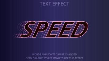 Speed text effect template. Editable. EPS 10 vector