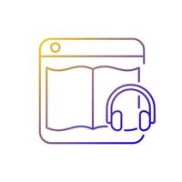 Audiobook online platforms gradient linear vector icon