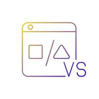 comparación de plataformas icono de vector lineal degradado