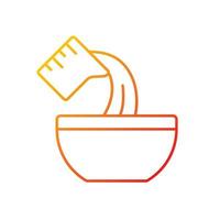 Pour cooking ingredient gradient linear vector icon