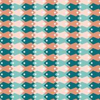 Seamless geometric pattern with fish vector