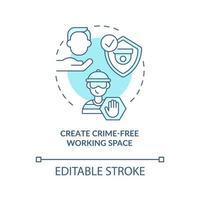 Create crime-free working space concept icon vector