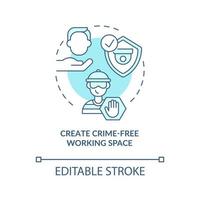 Create crime-free working space concept icon vector