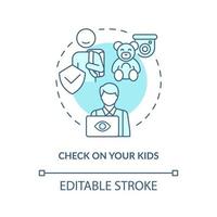 Check on your kids concept icon vector