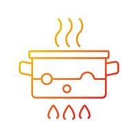 Boil for cooking gradient linear vector icon