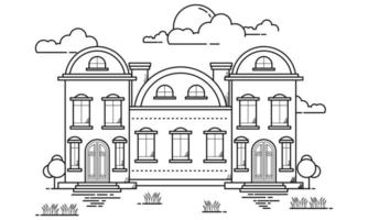 House Building Outline Design for Drawing Book Style four vector